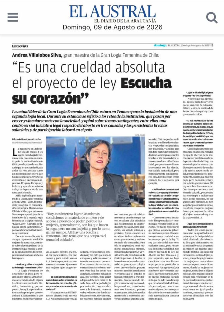 Entrevista Diario Austral de Temuco: “Es una crueldad absoluta el proyecto de ley Escucha su Corazón”